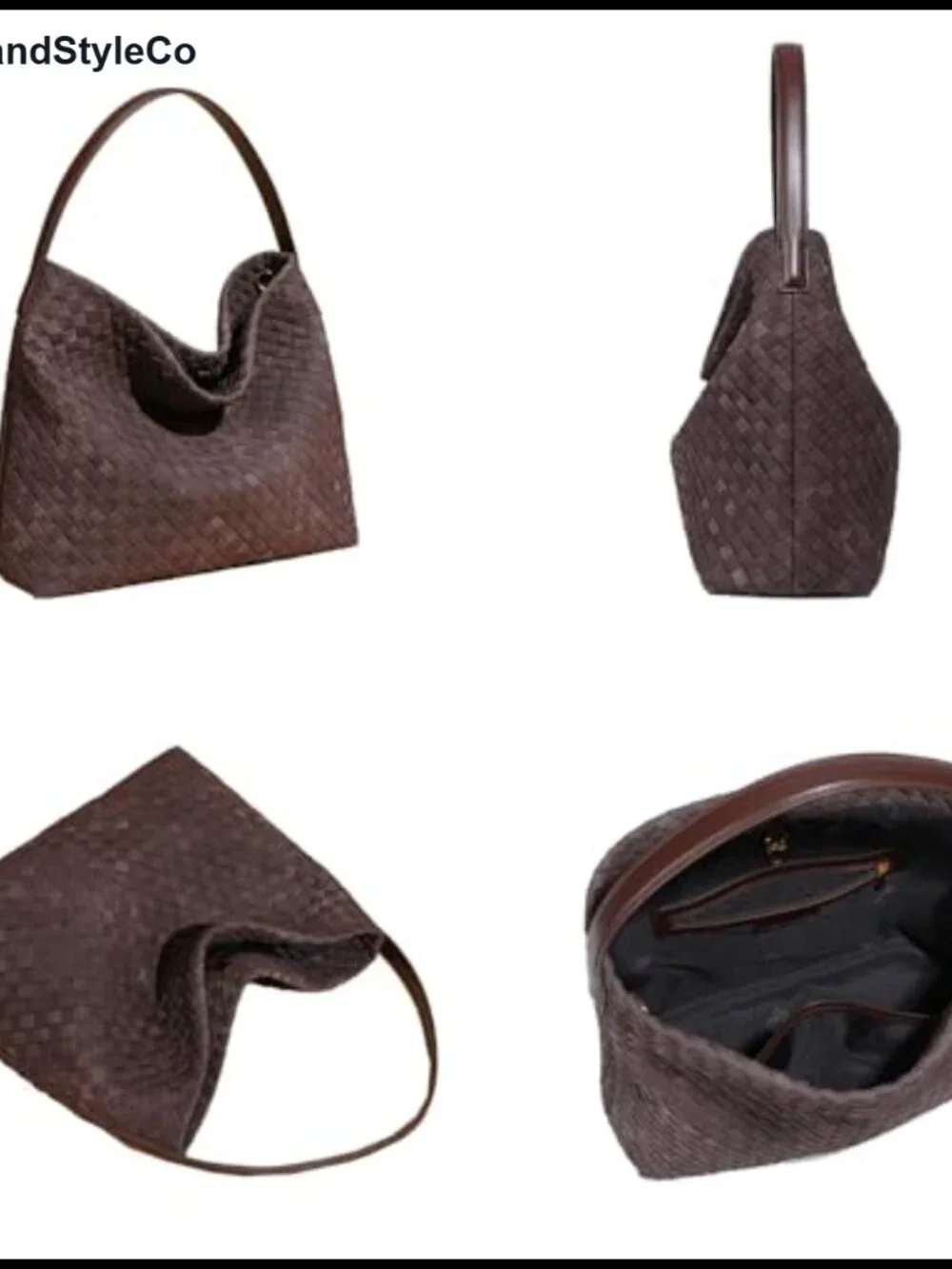Faux Suede Woven Hobo Tote Bag Shoulder Handbag Work Travel Purse